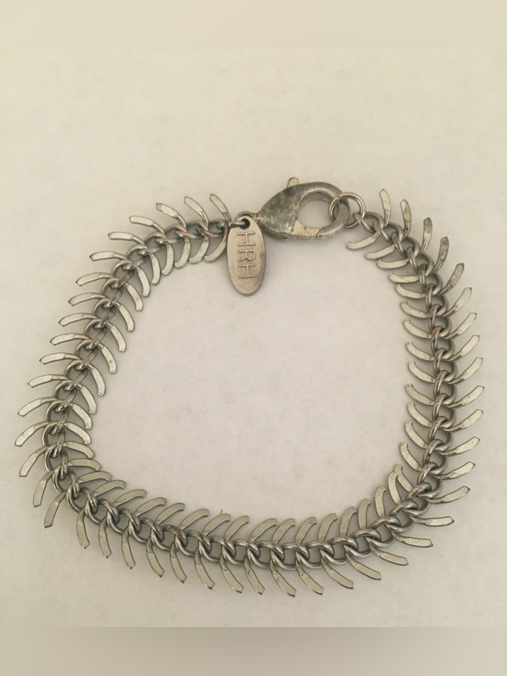 HRH Collection Silver-Tone Fishbone Link Bracelet